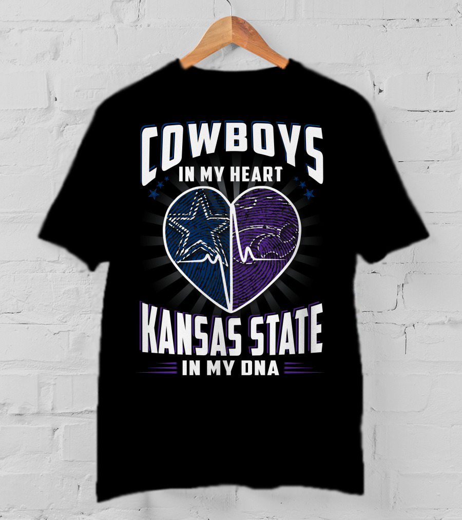 Cowboys In My Heart Kansas State In My Dna T-Shirt