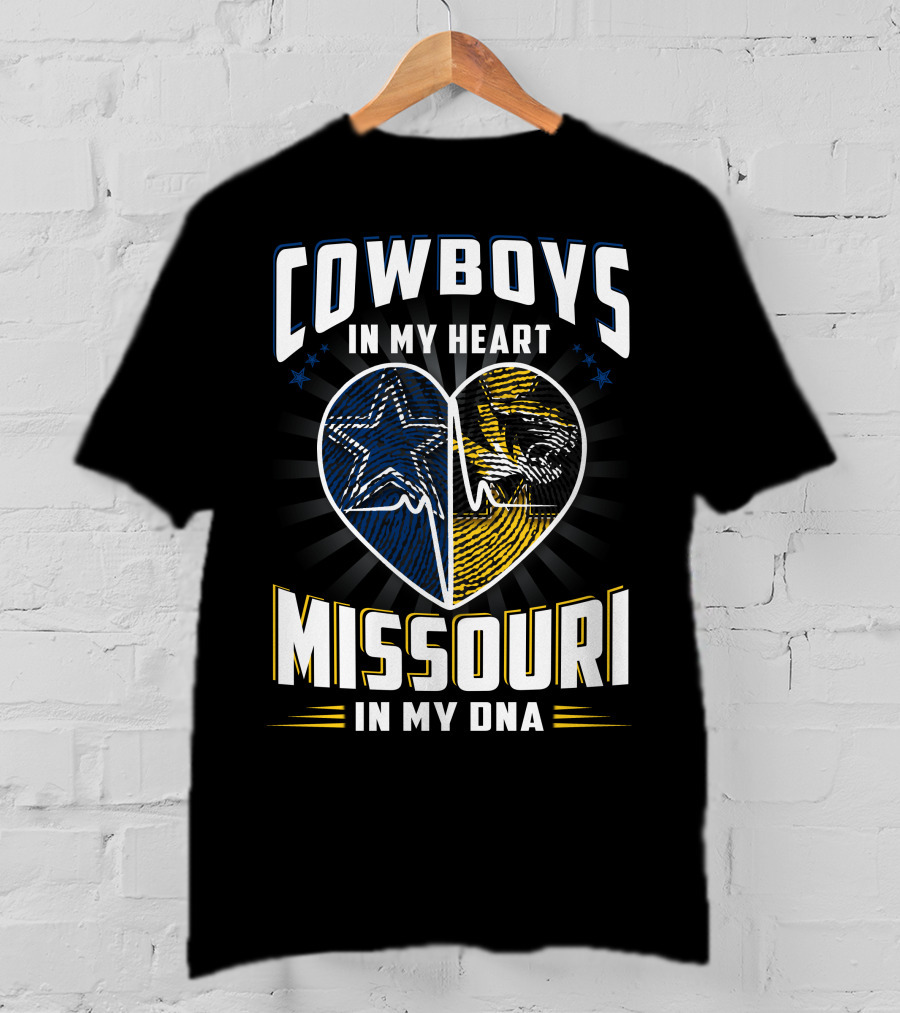 Cowboys In My Heart Missouri In My DNA T-Shirt