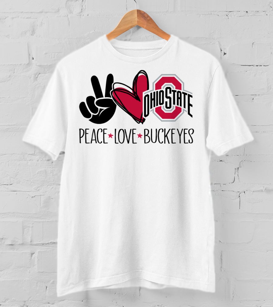 Ohio State Peace Love Buckeyes T-Shirt
