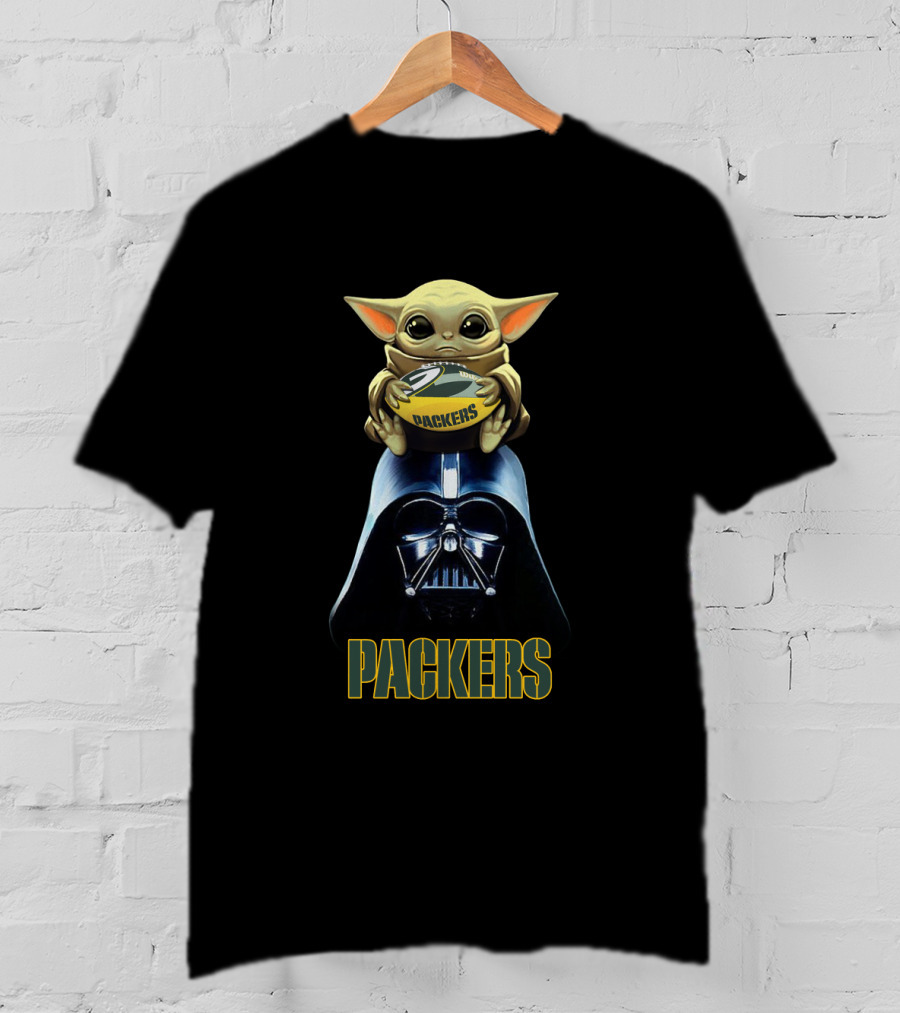 Darth Vader Baby Yoda Packers Football Nfl Gbp T-Shirt