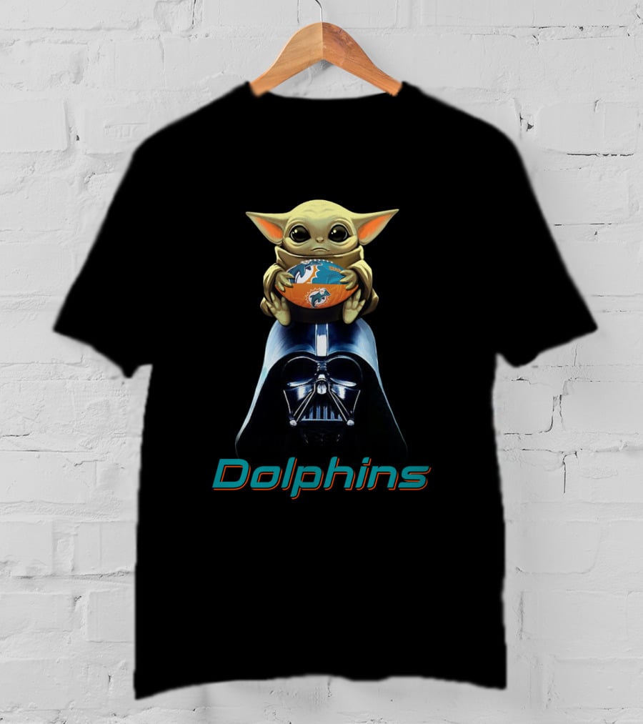 Dolphins Baby Yoda Darth Vader Nfl T-Shirt