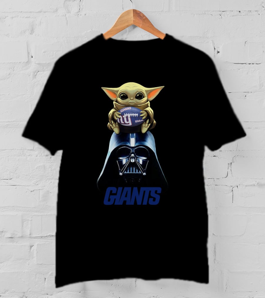 Baby Yoda Giants Football Darth Vader Crossover Nyg Nfl T-Shirt