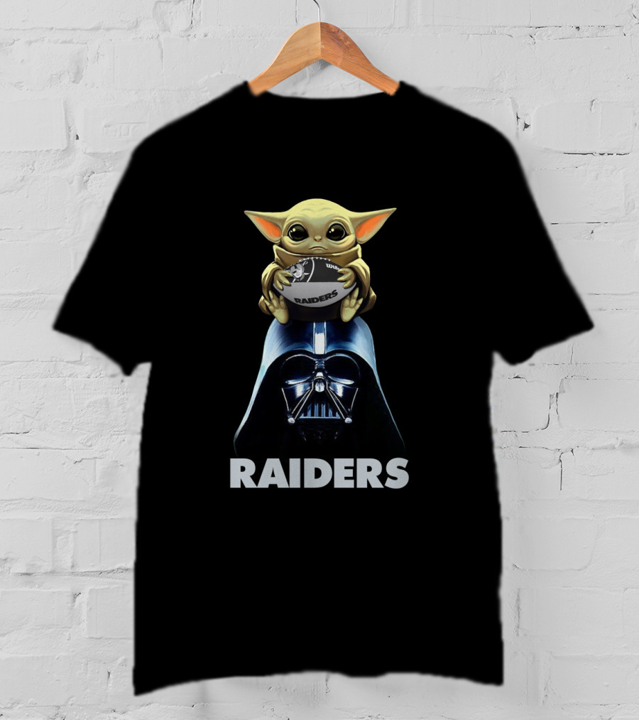 Raiders Baby Yoda Darth Vader Football Nfl T-Shirt
