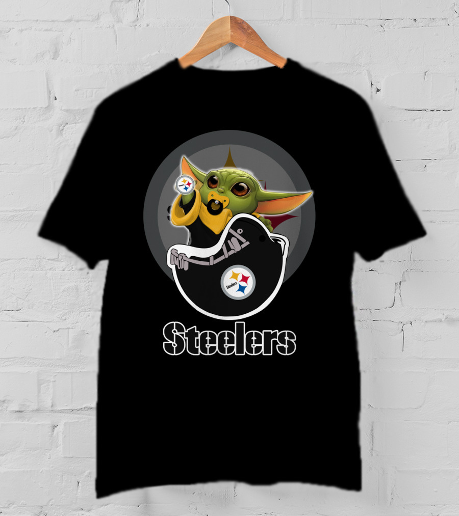Steelers Yoda Holding Football Helmets Nfl Mix T-Shirt