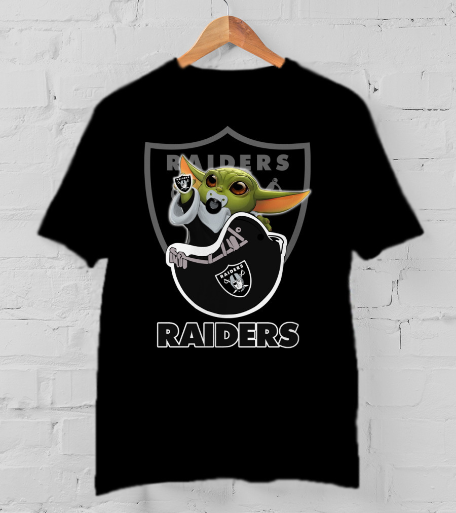 Raiders Baby Yoda Holding Team T-Shirt
