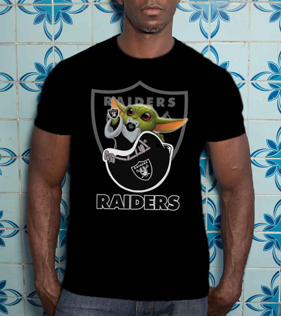 Raiders Baby Yoda Holding Team T-Shirt