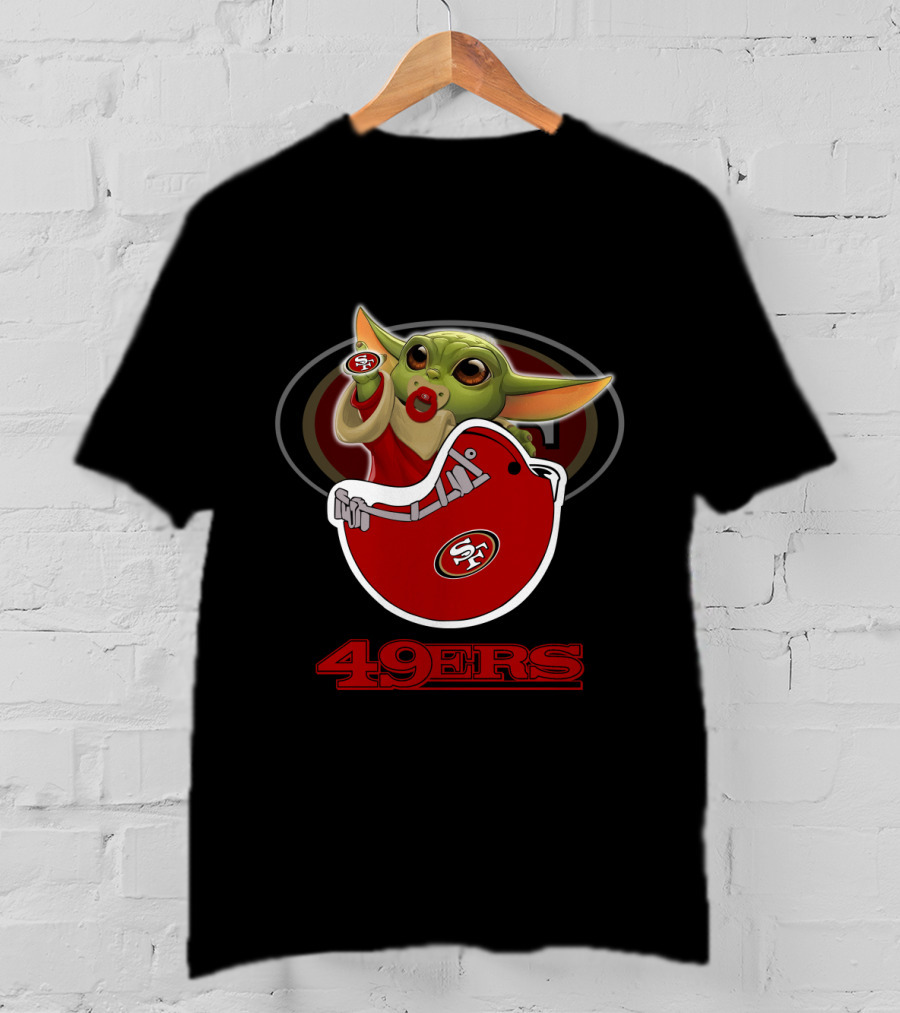 Sf49ers Yoda 49ers Helmet Baby Yoda Football T-Shirt