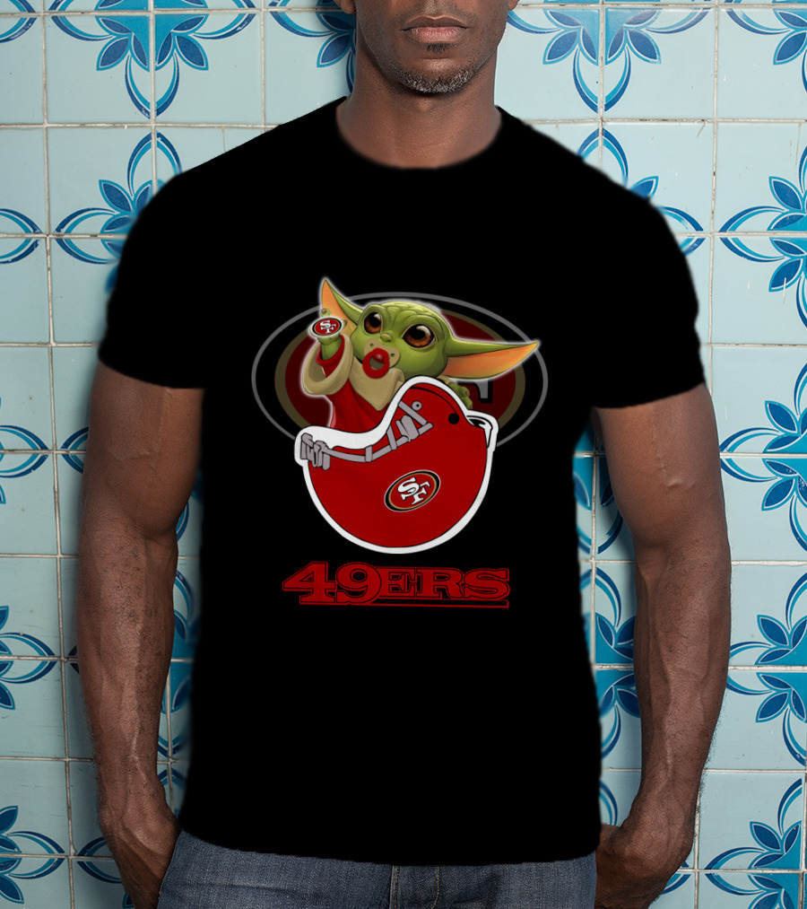 Sf49ers Yoda 49ers Helmet Baby Yoda Football T-Shirt