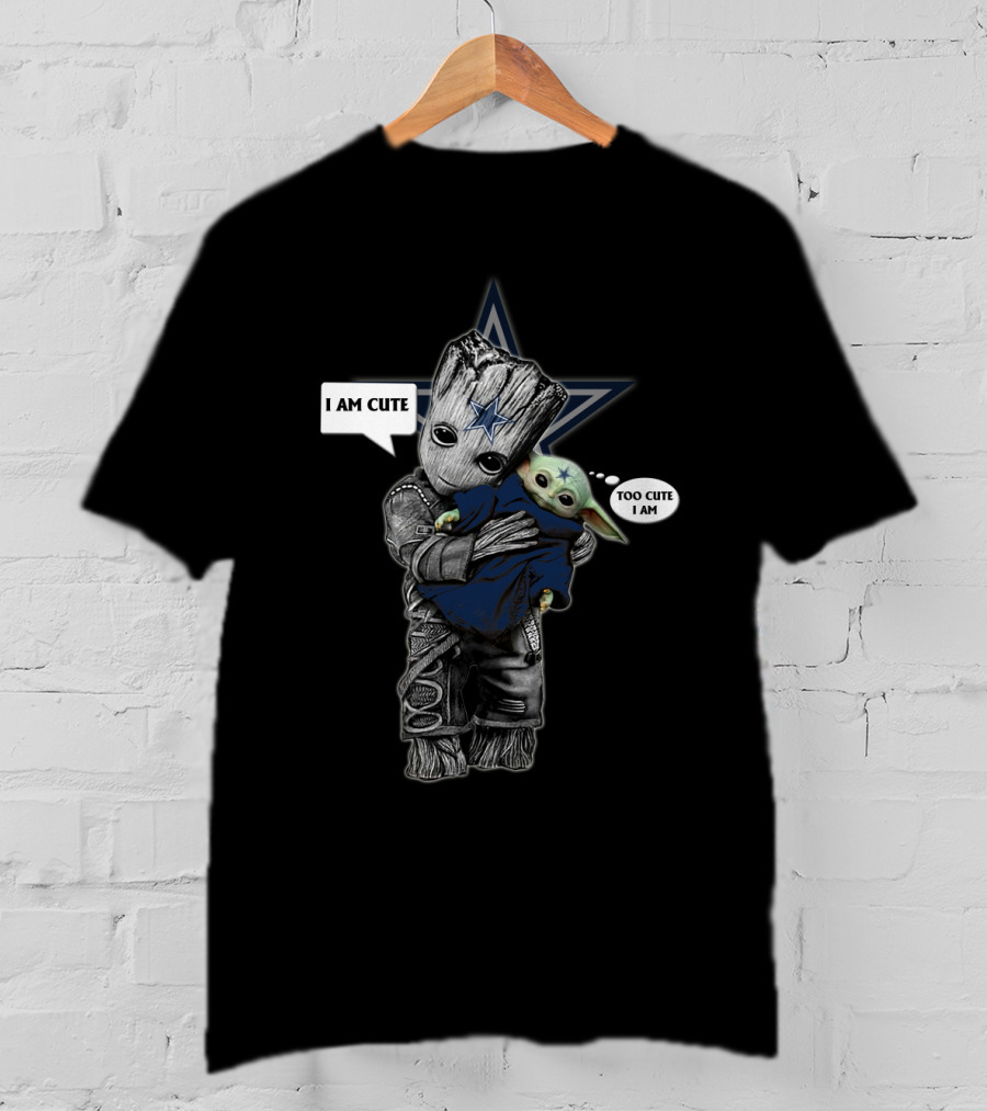 Groot And Baby Yoda Cute Overload With Dallas Cowboys Star T-Shirt