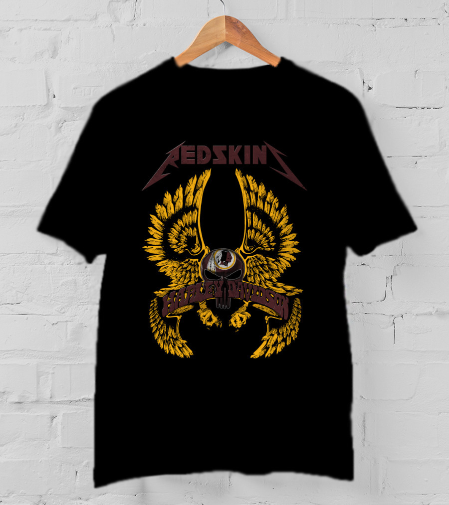 REDSKIN Battled Judged Winged Skull T-Shirt