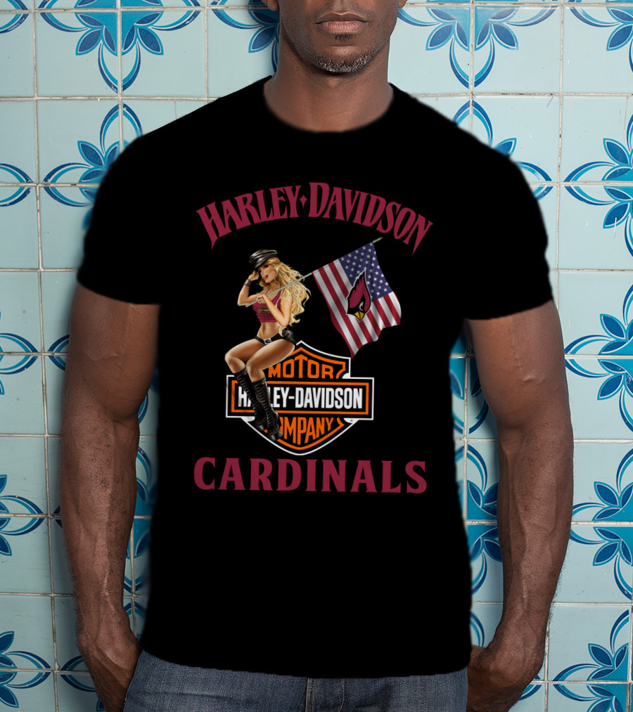 Harley Davidson Motor Company Cardinals Flag Model T-Shirt