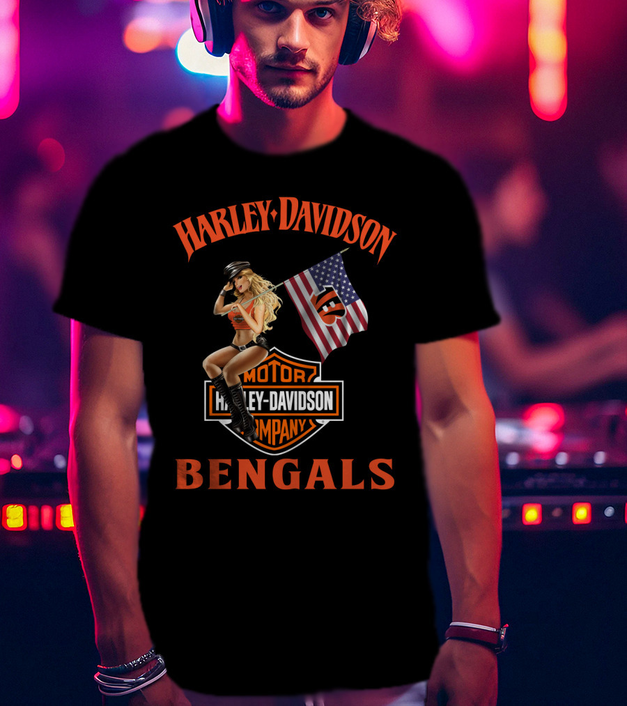 Harley Davidson Motor Company Bengals Nflcb1 T-Shirt