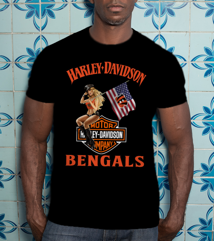 Harley Davidson Motor Company Bengals Nflcb1 T-Shirt