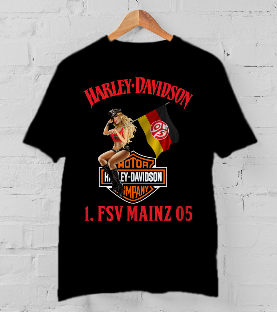 Harley Davidson 1. Fsv Mainz 05 Bundesliga Flag Girl T-Shirt