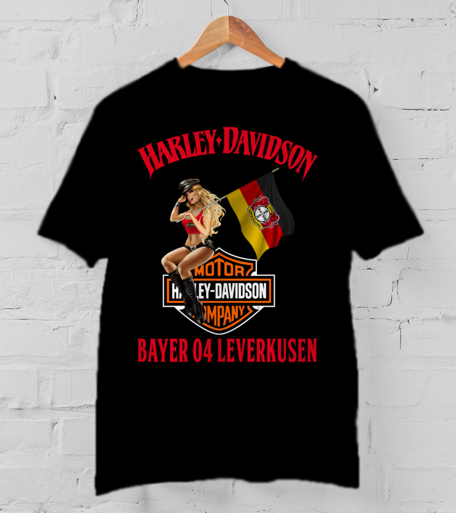 Harley Davidson Bayer 04 Leverkusen Motor Company Flag T-Shirt