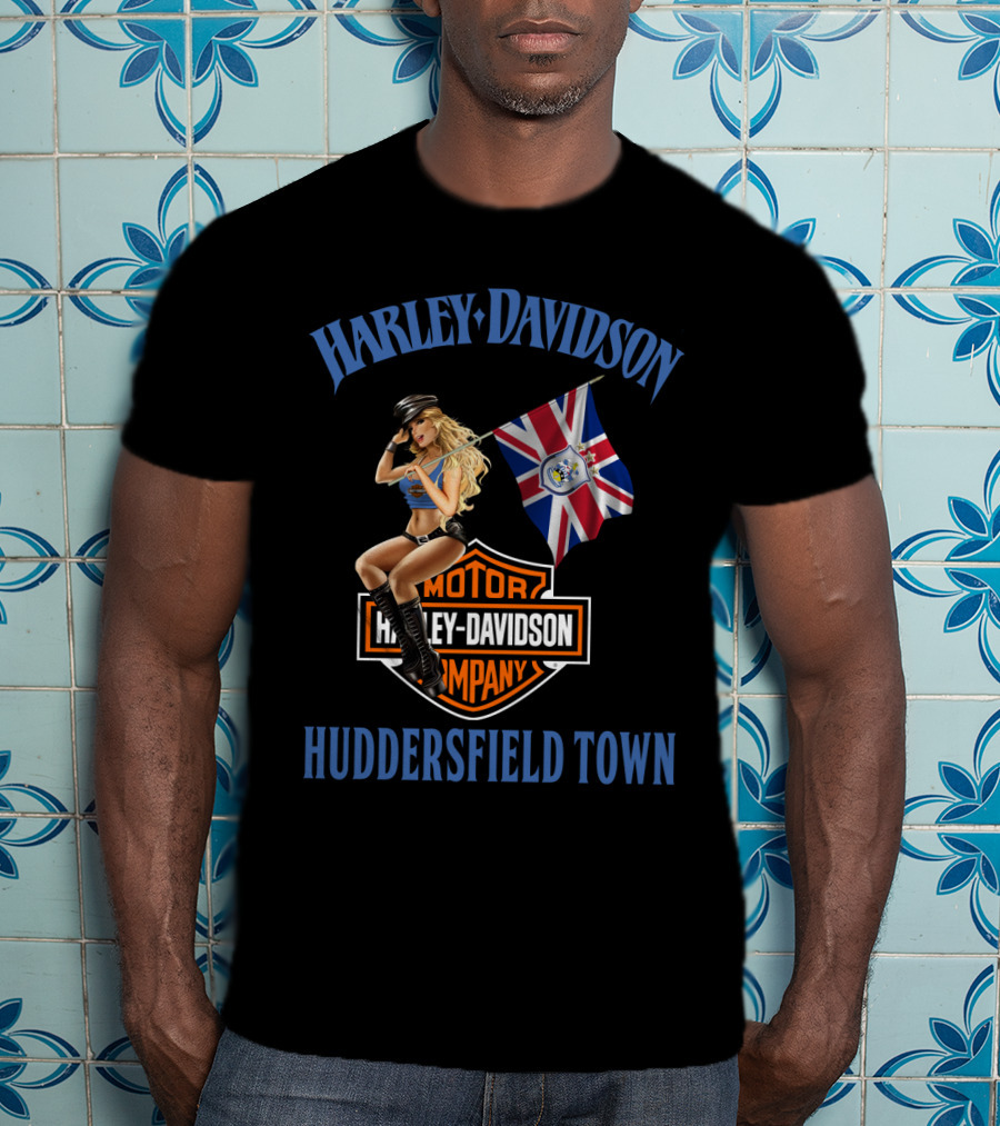 Harley Davidson Huddersfield Town Flag And Motor Company T-Shirt