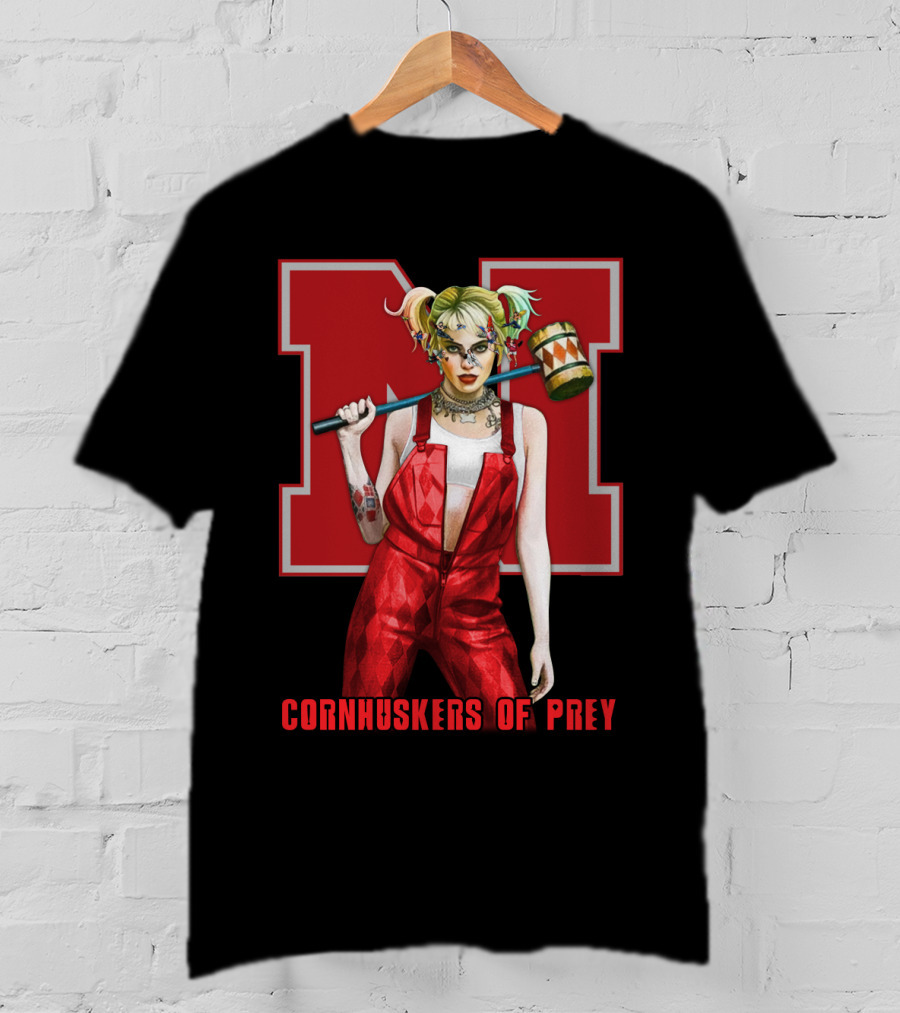 Cornhuskers Of Prey N Logo With Character Mallet T-Shirt
