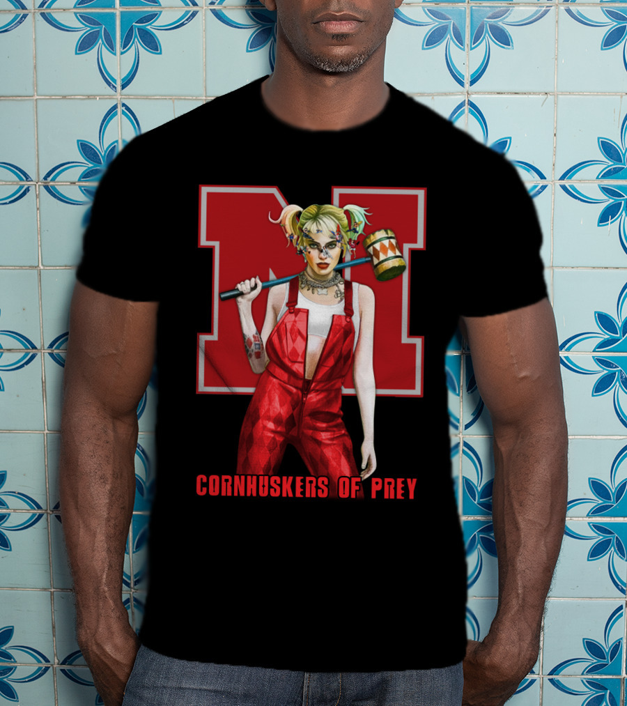 Cornhuskers Of Prey N Logo With Character Mallet T-Shirt
