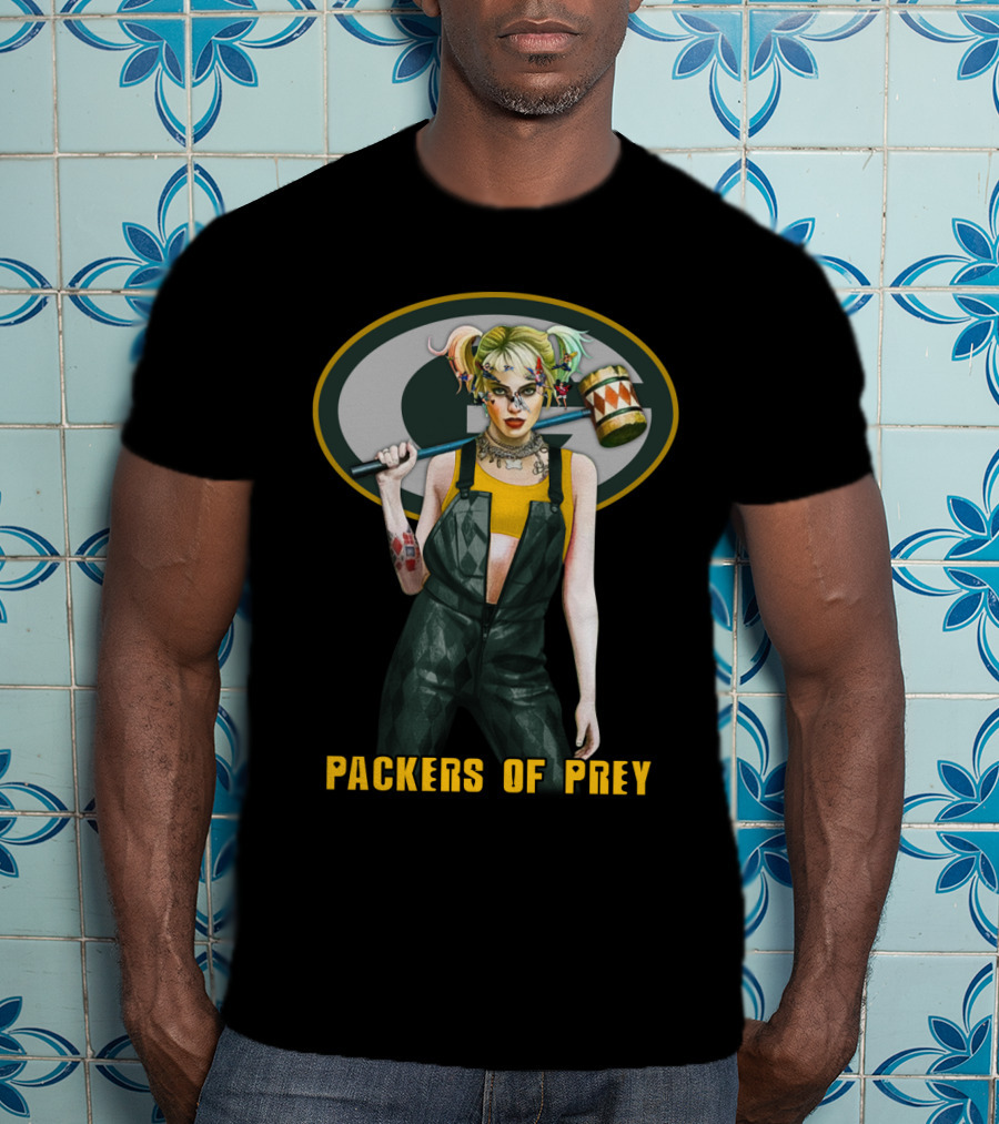 Packers Of Prey Green Bay Football Harley Quinn T-Shirt