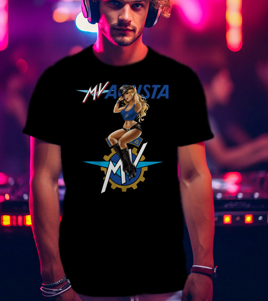 Mv Agusta Motorcycle Pin-Up Girl Graphic Dh T-Shirt