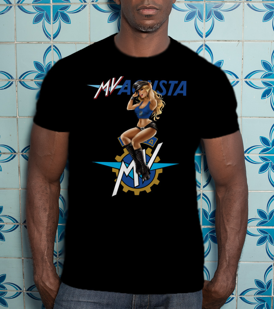 Mv Agusta Motorcycle Pin-Up Girl Graphic Dh T-Shirt