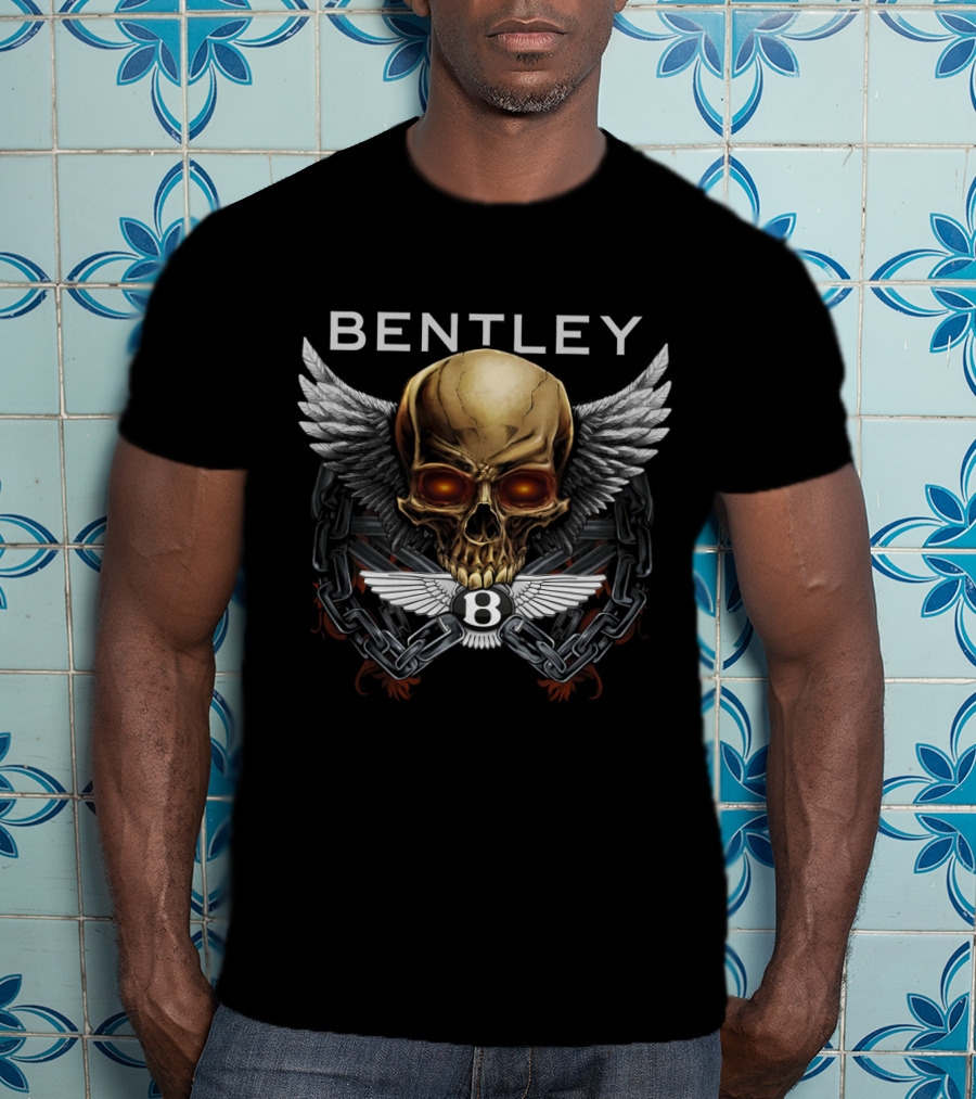 Bentley Skull Wings Chains Emblem Bold Design Dh T-Shirt