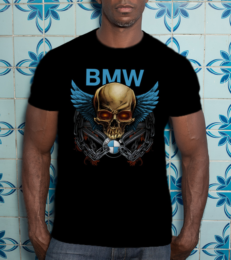 Bmw Winged Skull Chain T-Shirt
