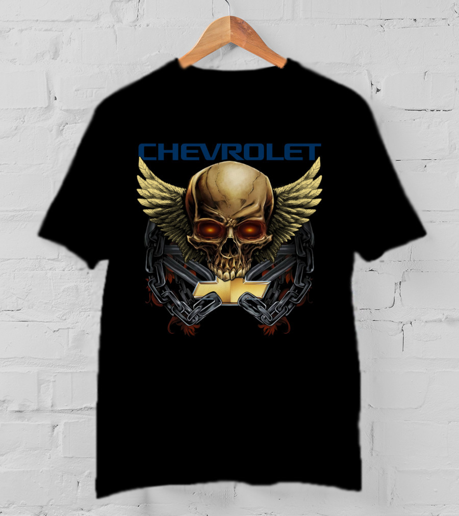 Chevrolet Winged Skull With Chains And Chevrolet T-Shirt