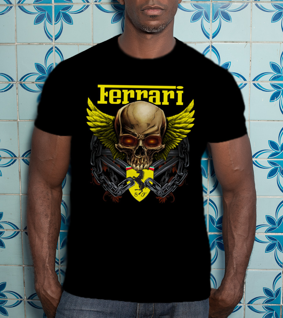 Ferrari Dh 22 Skull Wings Chains Sf T-Shirt