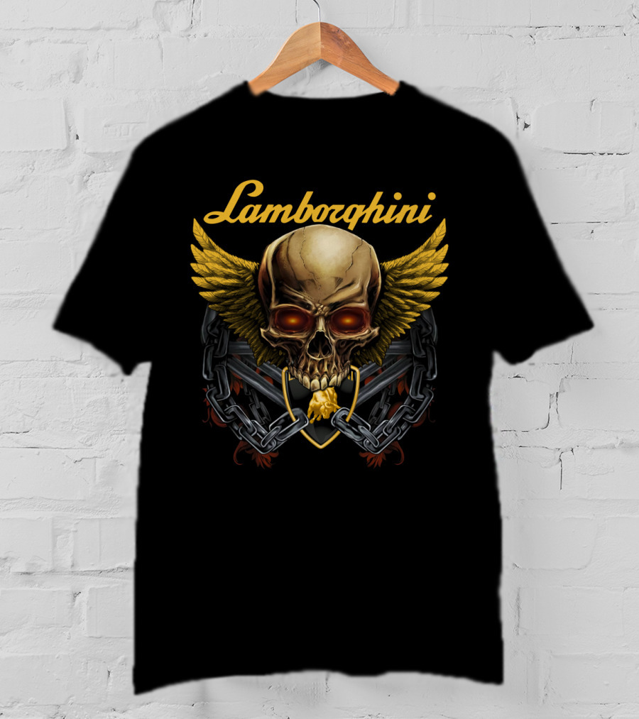 Lamborghini Skull Wings Chains Emblem Dh T-Shirt