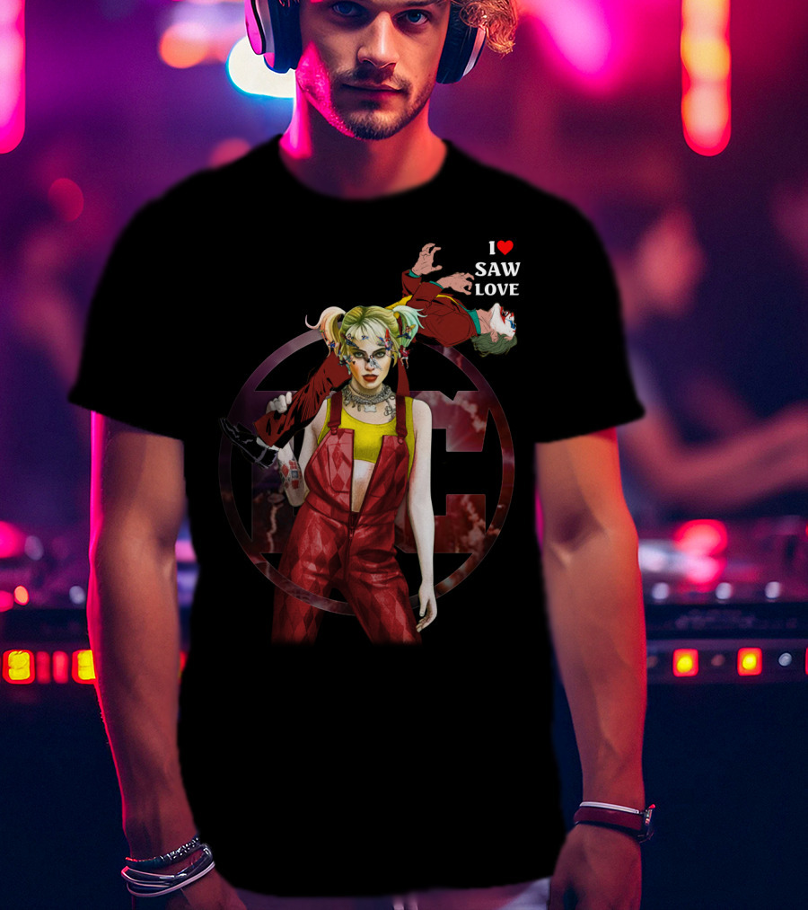Harley Quinn Joker I Heart Saw Love T-Shirt