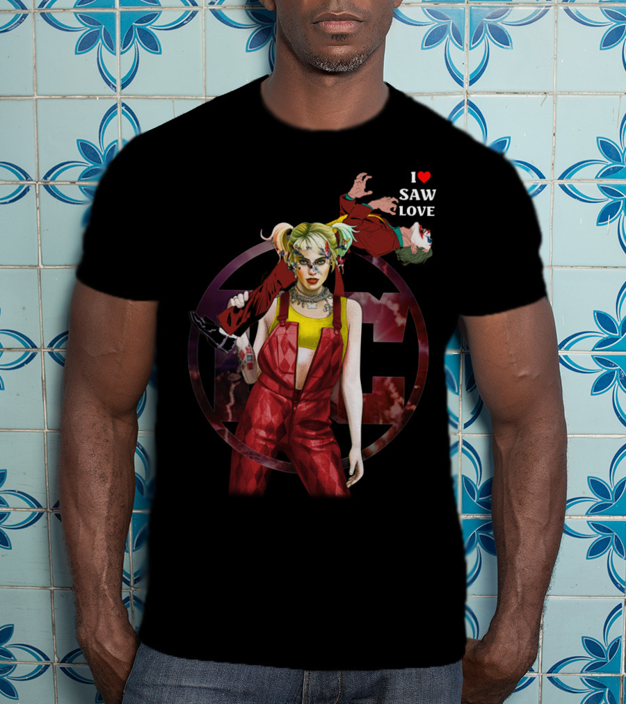 Harley Quinn Joker I Heart Saw Love T-Shirt