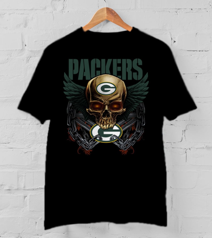 Packers Skull With Wings And Chains Nflgbp Dh T-Shirt