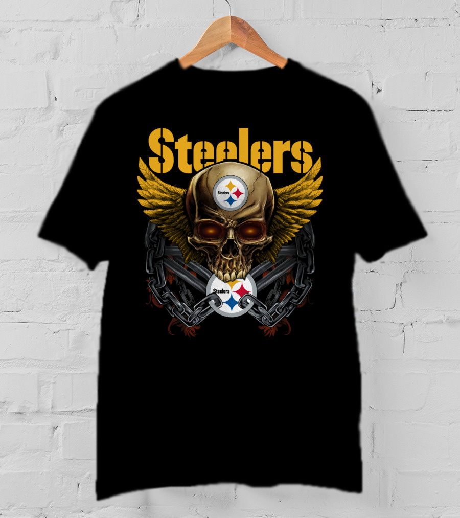 Steelers Skull Wings Chain T-Shirt