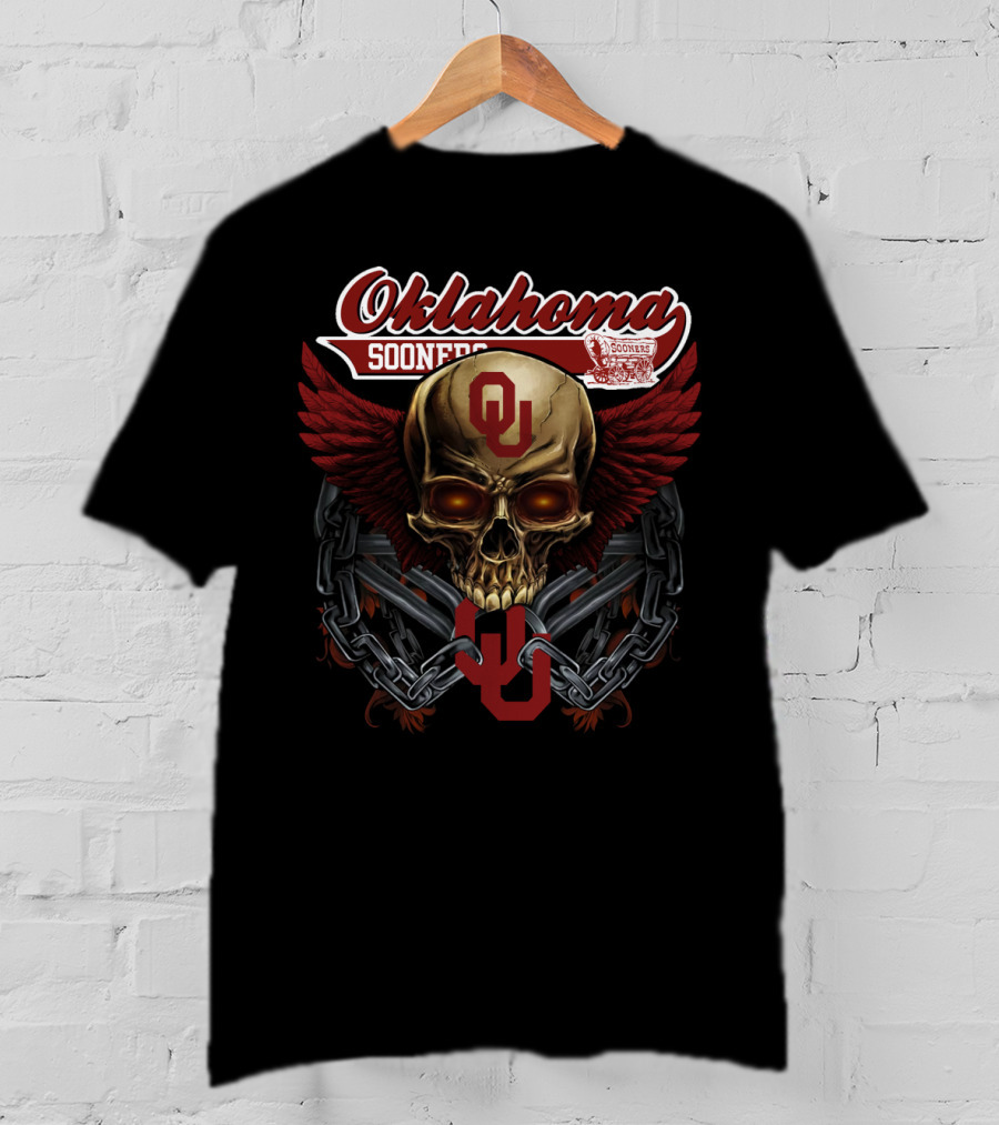 Oklahoma Sooners Skull Wings Ou Ncaa Os T-Shirt