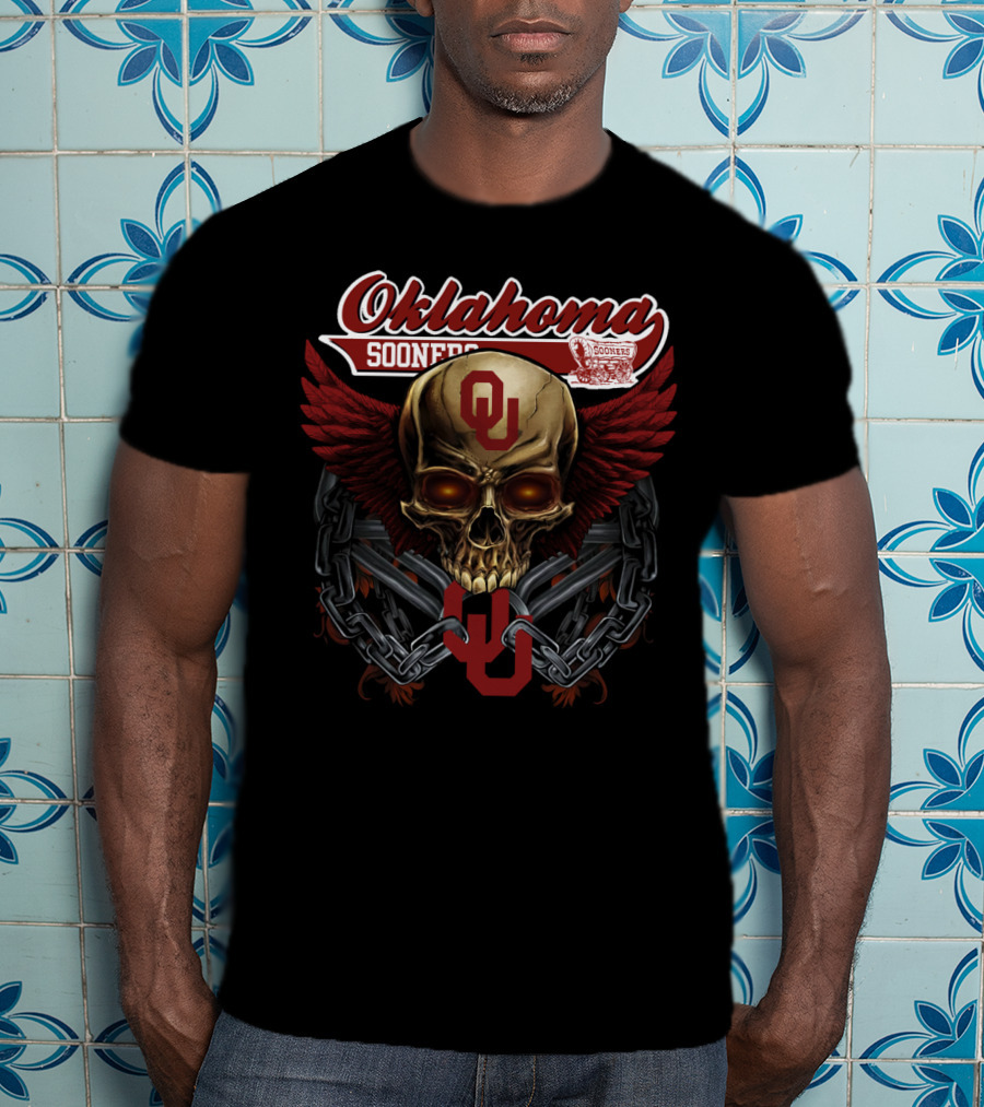 Oklahoma Sooners Skull Wings Ou Ncaa Os T-Shirt