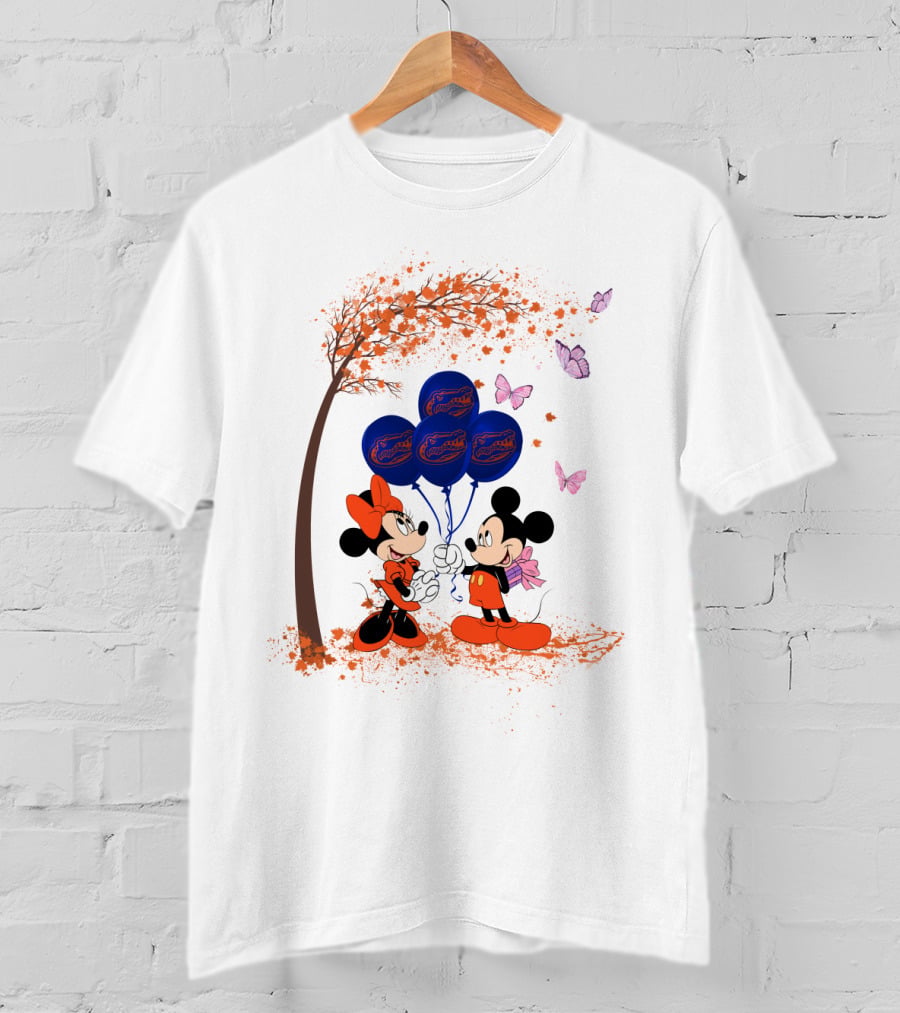 Ncaa Florida Gators Balloons With Mickey And Minnie Mouse T-Shirt