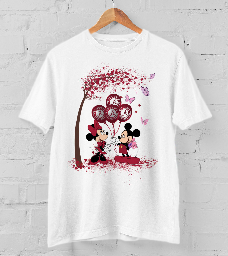Ncaa Alabama Crimson Tide Minnie And Mickey Balloons T-Shirt