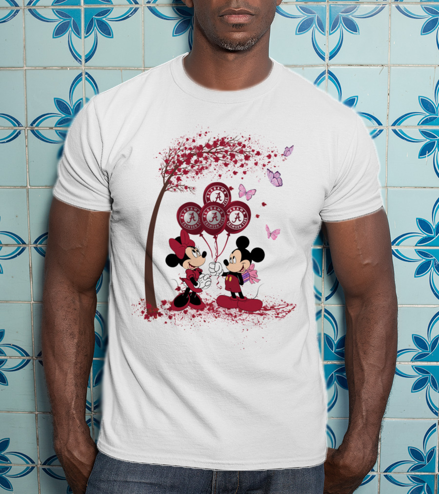 Ncaa Alabama Crimson Tide Minnie And Mickey Balloons T-Shirt