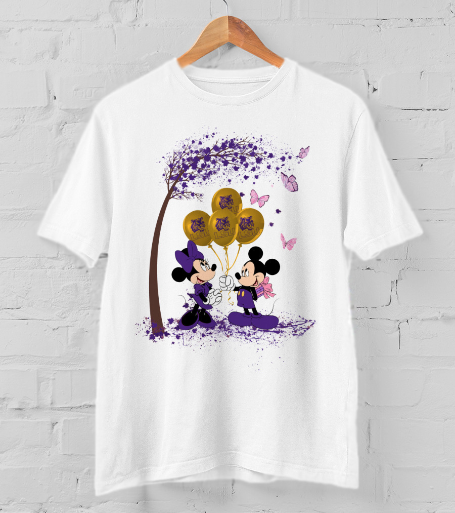 Ncaa Lsu Tigers Mickey And Minnie Balloons T-Shirt