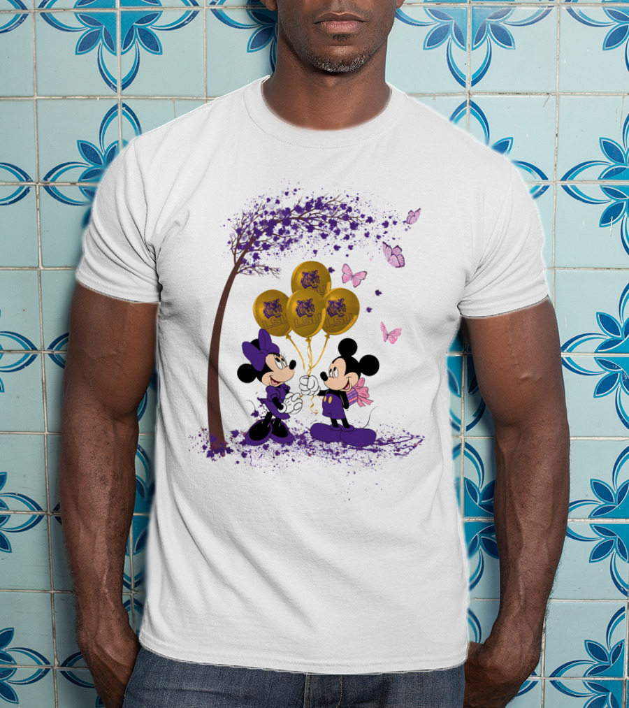 Ncaa Lsu Tigers Mickey And Minnie Balloons T-Shirt