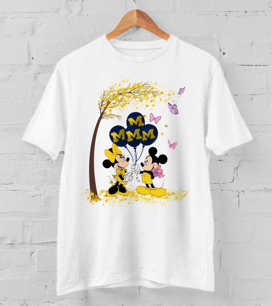 Ncaa Michigan Wolverines Minnie Mickey Balloons T-Shirt