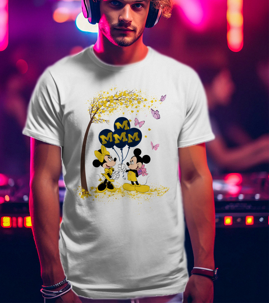 Ncaa Michigan Wolverines Minnie Mickey Balloons T-Shirt