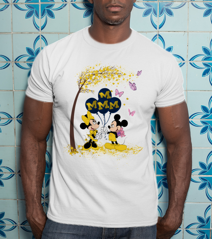Ncaa Michigan Wolverines Minnie Mickey Balloons T-Shirt