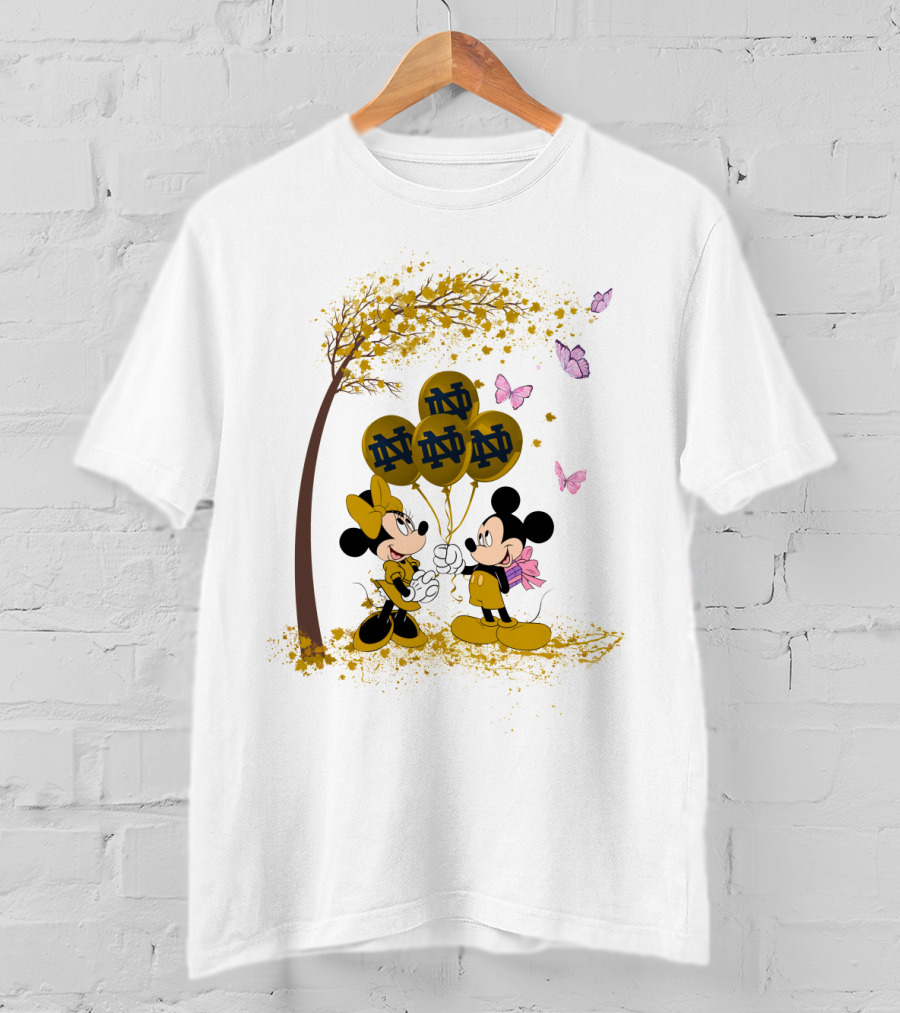 Ncaa Notre Dame Fighting Irish Minnie And Mickey Balloons T-Shirt