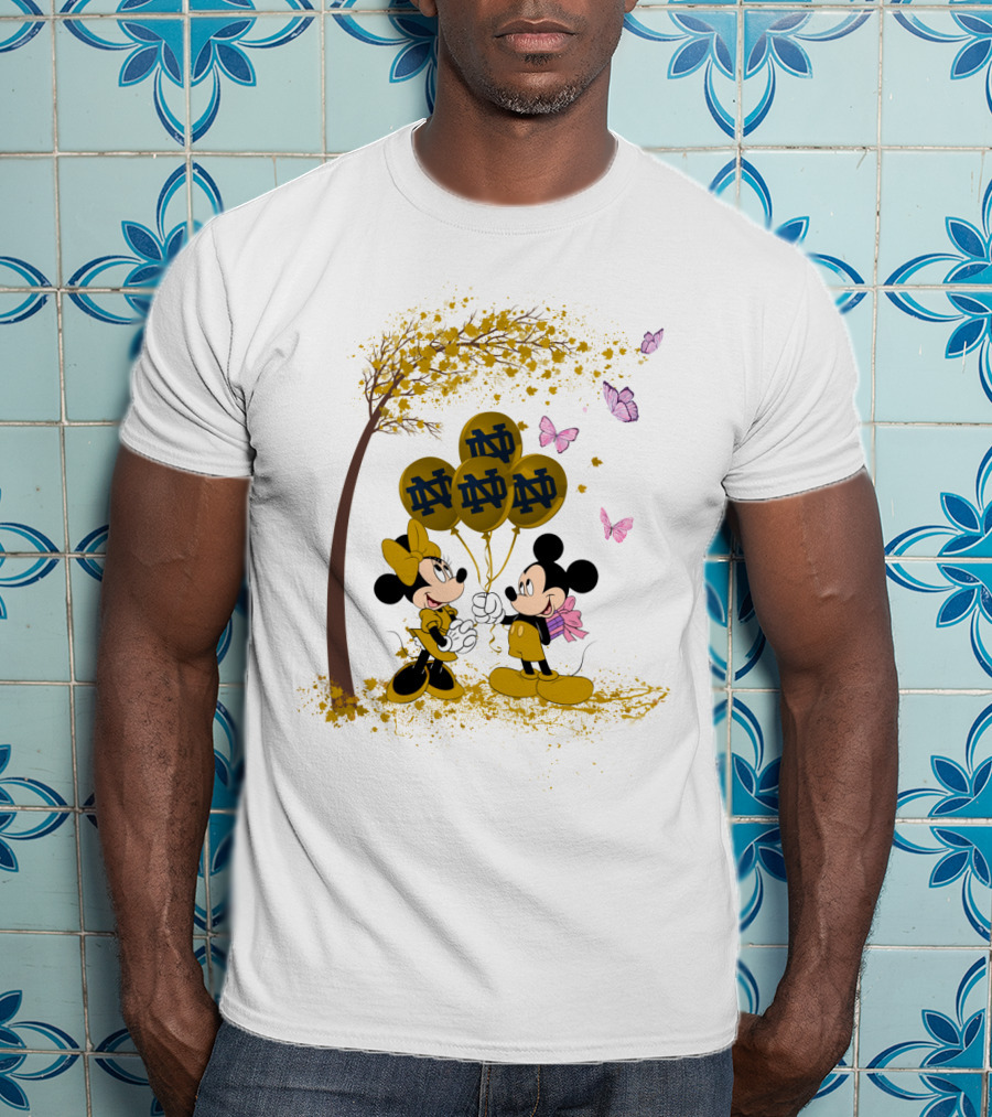 Ncaa Notre Dame Fighting Irish Minnie And Mickey Balloons T-Shirt