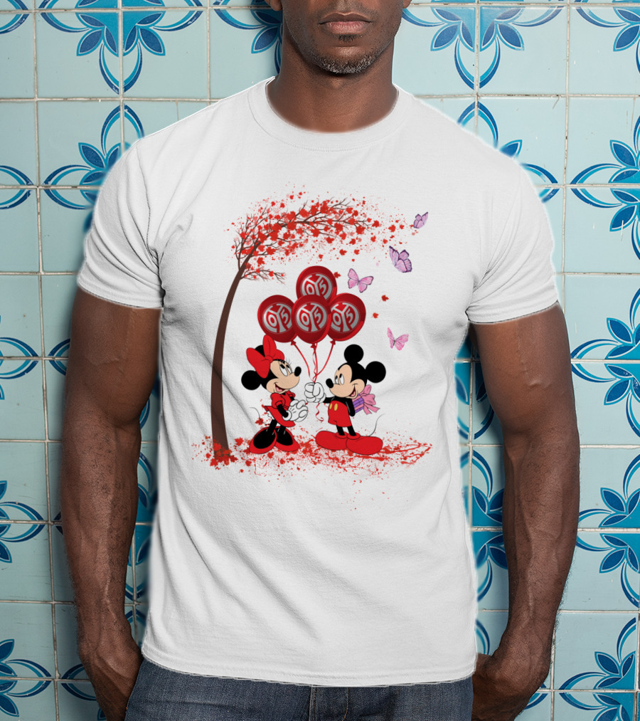 DH 29 Bundesliga 1 FSV Mainz 05 Mickey Minnie Balloons T-Shirt