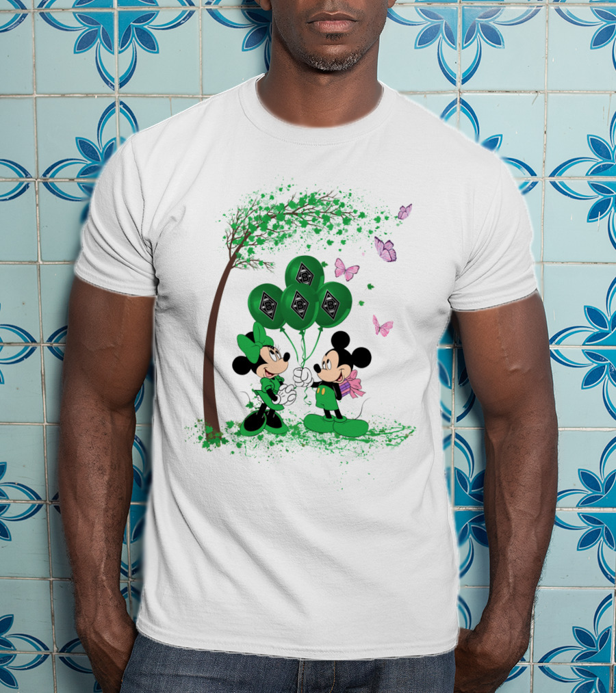 DH 29 Bundesliga Borussia Mönchengladbach Mickey Minnie Balloons T-Shirt