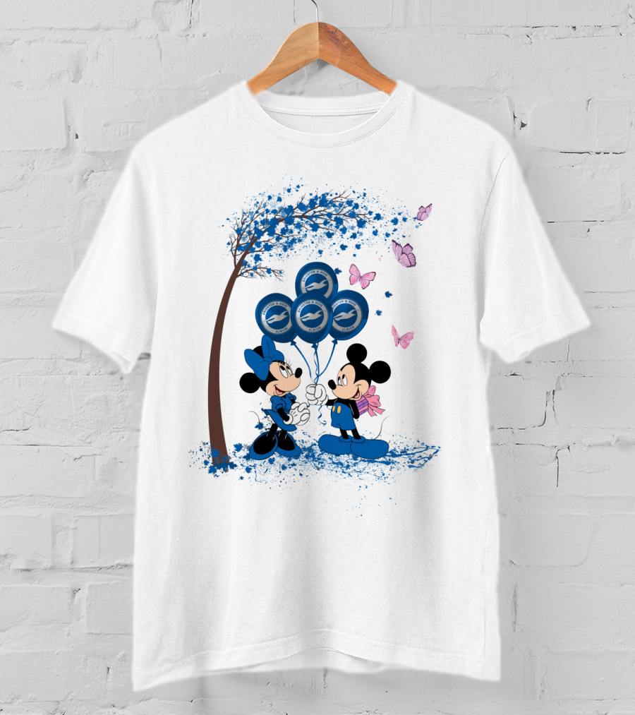 DH 29 Premier League Brighton And Hove Albion Mickey Minnie Balloons T-Shirt