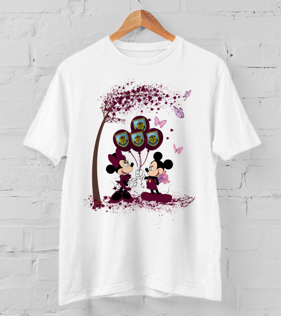 DH 29 Premier League Burnley Balloons With Iconic Mice Characters And Cherry Blossom T-Shirt